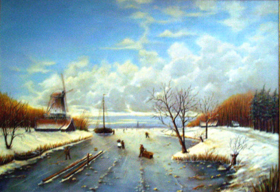 Schilderij Brigitte Corsius: Winterlandschap 02