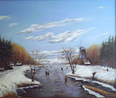 Schilderij Brigitte Corsius: Winterlandschap 04